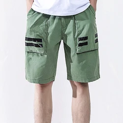 Short Cargo pour hommes, décontracté, fermeture éclair, Street Shorts, ample, Harajuku, été, droit, basique, cinq points, 2021 