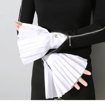 

TVVOVVIN All-match False Cufflinks Sleevelet Bouffancy Horn Sleeve Decoration Sleeve Shirt Cuff Woman ZX039