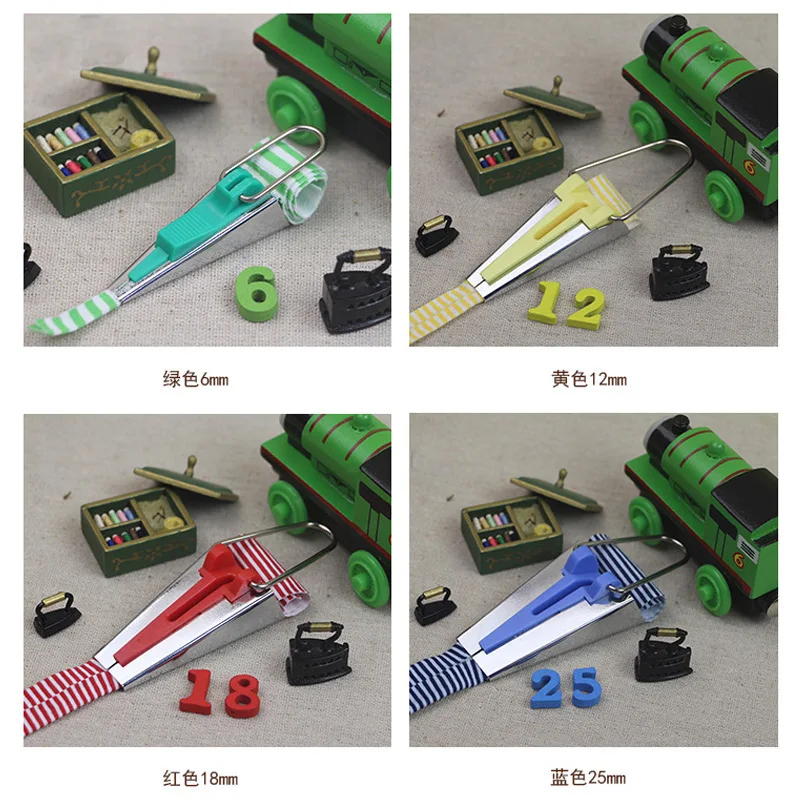 TOP Quality Sewing Accessories Bias Tape Makers - 5 Size 6mm 9mm 12mm 18mm 25mm Bias Binding Tape Maker wool needle art