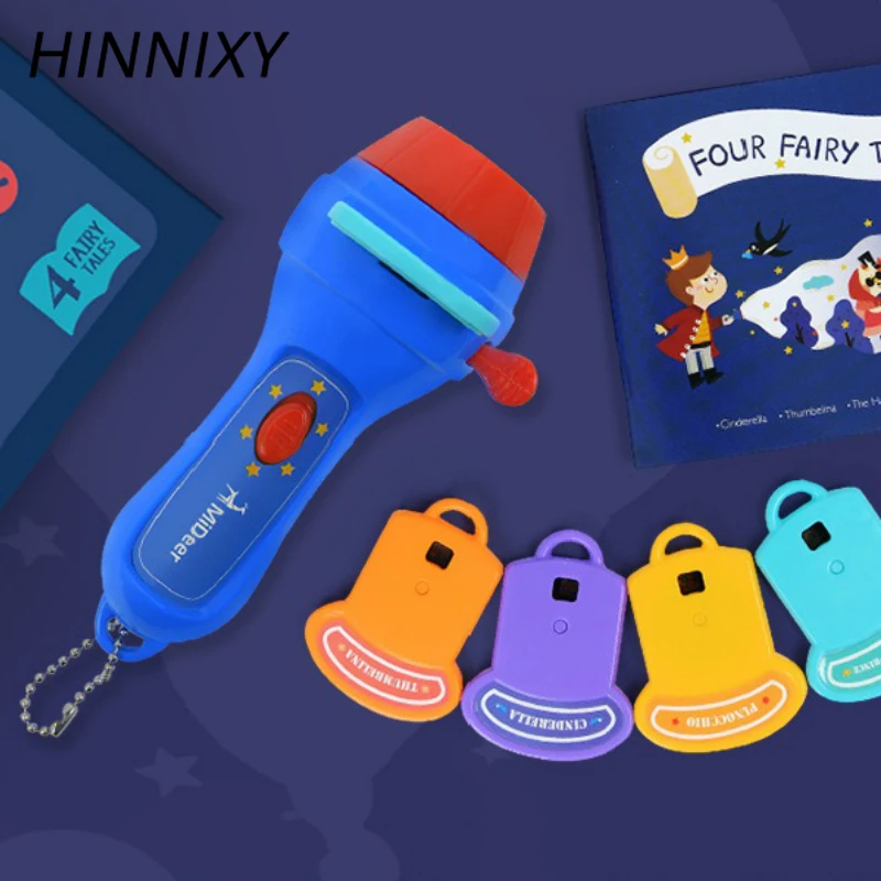 

Hinnixy Projector Flashlight Night Light Children Sleeping Story Projector Light Fixtures Parent-child interaction Baby Gifts
