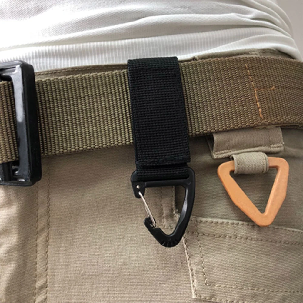 Climbing Carabiner Outdoor Tactical Webbing Buckle Nylon Carabiner Keychain Multi Functional Mountaineering Tactical Keychain MOLLE Belt Key Clasp
