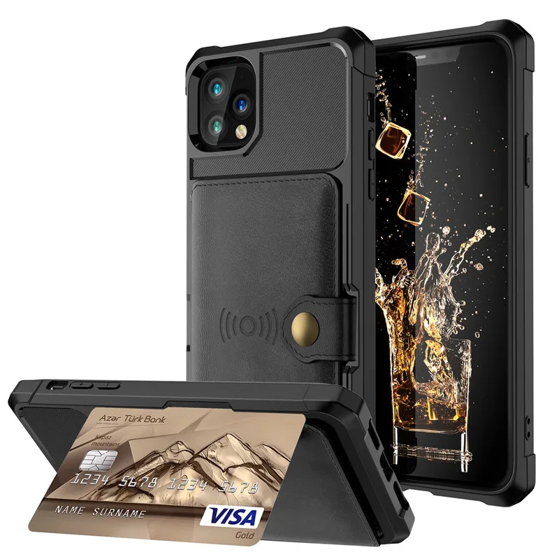 

Leather Wallet Case for iPhone 11 11 Pro Max XS Max XR 6 7 8 Plus TPU Shockproof Phone Case Wireless Charging Car Magnetic Cover