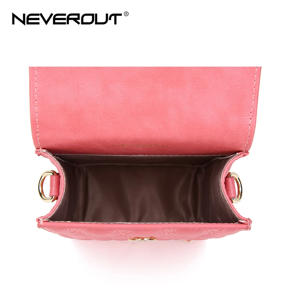 Женская мини сумка NEVEROUT Классическая стеганая мессенджер из сплит кожи через