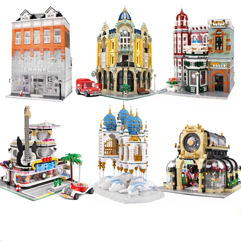 

16005 Streetview Building Toys The Antique Collection Shop Corner Post Office Model Building Blocks Kids Christmas Toys Gifts