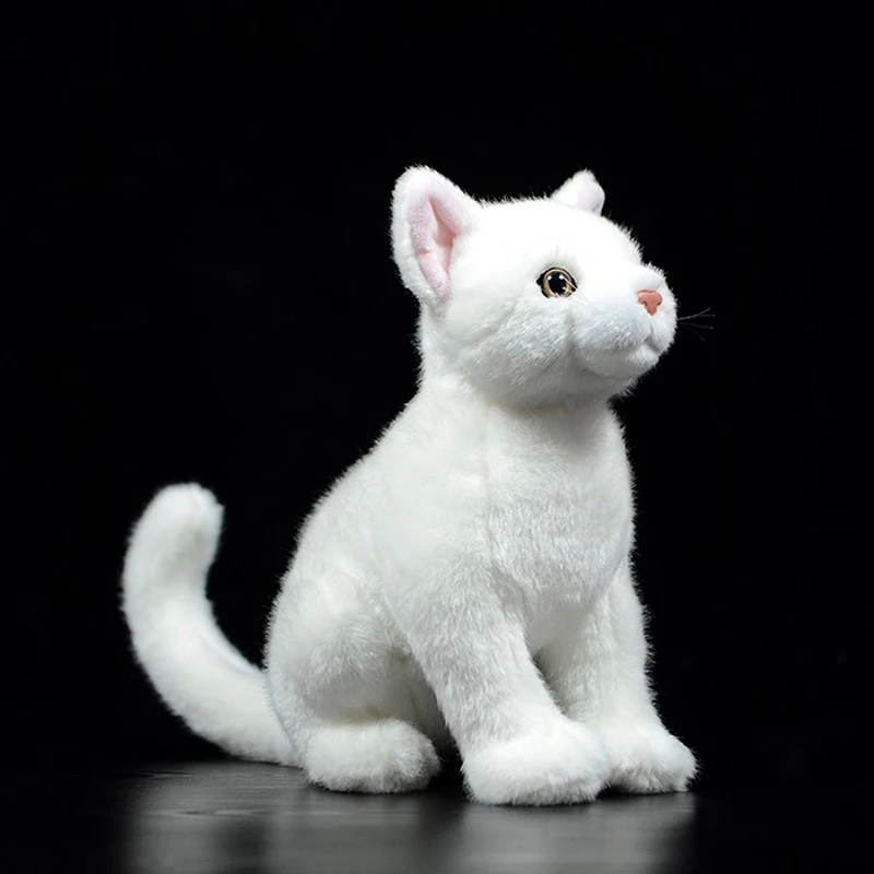 OriginalRealLifeCuteWhiteCatKidsGiftFelisCatuSoftStuffed