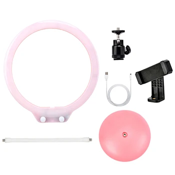 

1 Set LED Lamp Accessories Desk Fill Light Portable Beauty Lamp Live Broadcast Light Round Selfie Light Pink 6pcs