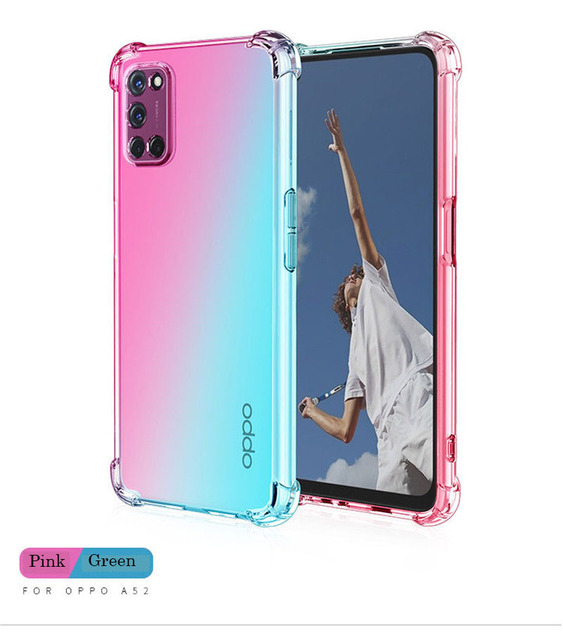 Colorful Transparent Gradient Phone Cases For OPPO A53 A33 2020 A32 A53S A15 A15S A72 A73 5G A3 A71 Case Protective Shell