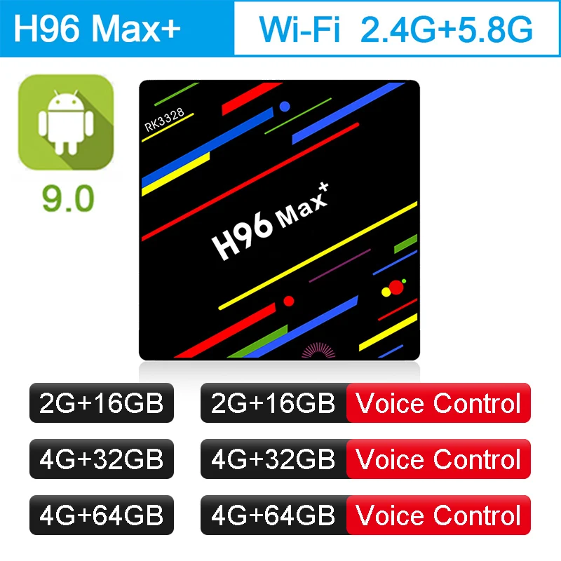 

H96 Max Plus Android 9.0 TV Box 4GB Ram RK3328 Smart TV Box H96 Max 2.4G5.8G Wifi Media Player BT 4.0 Set Top Box H.265 4K IP TV