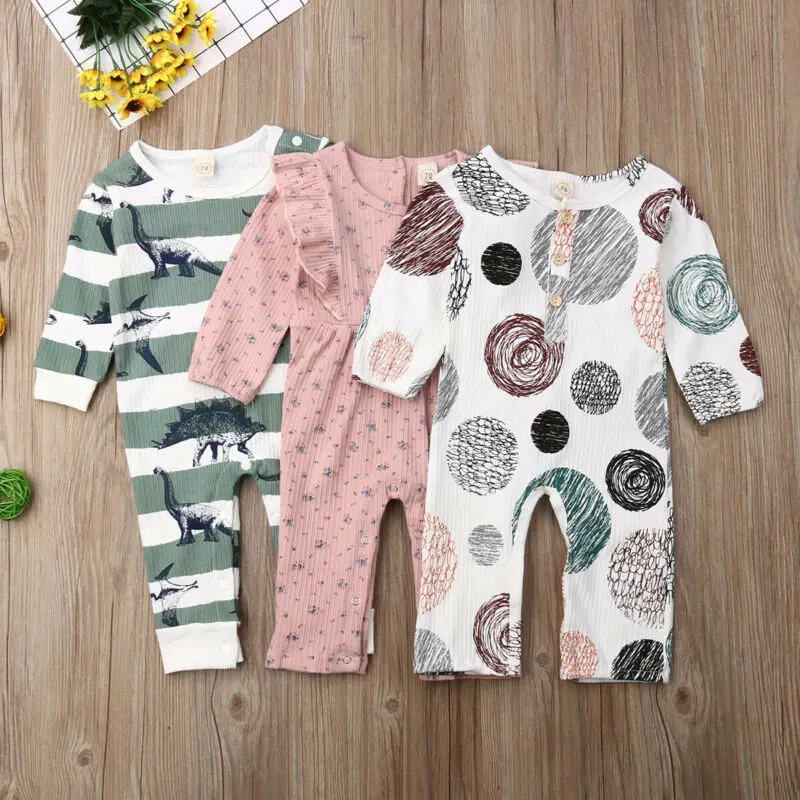 

Lovely Newborn Baby Girl 0-18M Autumn Clothes Printing Romper Jumpsuit Outfit