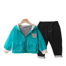 Sweat Shirt à capuche et pantalon pour enfants, vêtements de dessin animé, survêtement pour bébés garçons et filles, 3 pièces, nouvelle collection printemps automne 