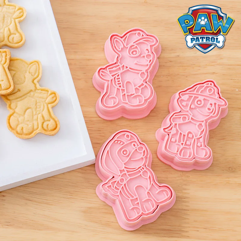 

6Pcs Set Paw Patrol Cartoon DIY Christmas Cookie Cutters Tools 3d Cookie Mold Patrulla Canina Cute Press Type Baking Mold 2A25