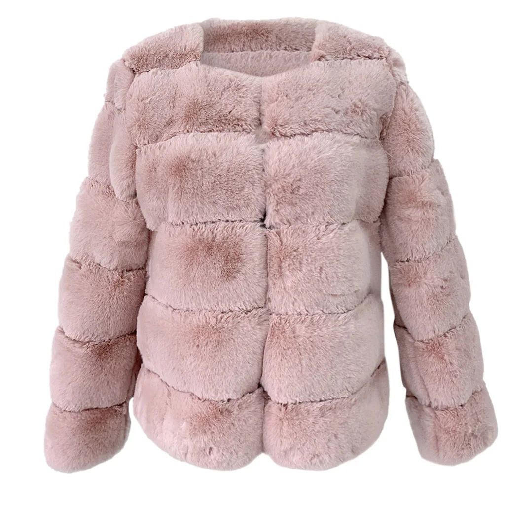 Women Winter Top Fashion Fur Coat Elegant Thick Warm Outerwear Fake Fur Jacket