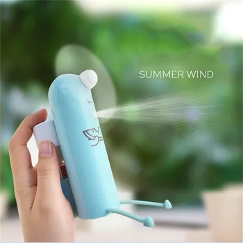 

Smart Home USB Mini Fan With Water Spray Bottle Cartoon Handheld Fan For Office Desktop USB Rechargeable Pocket Desk Fan