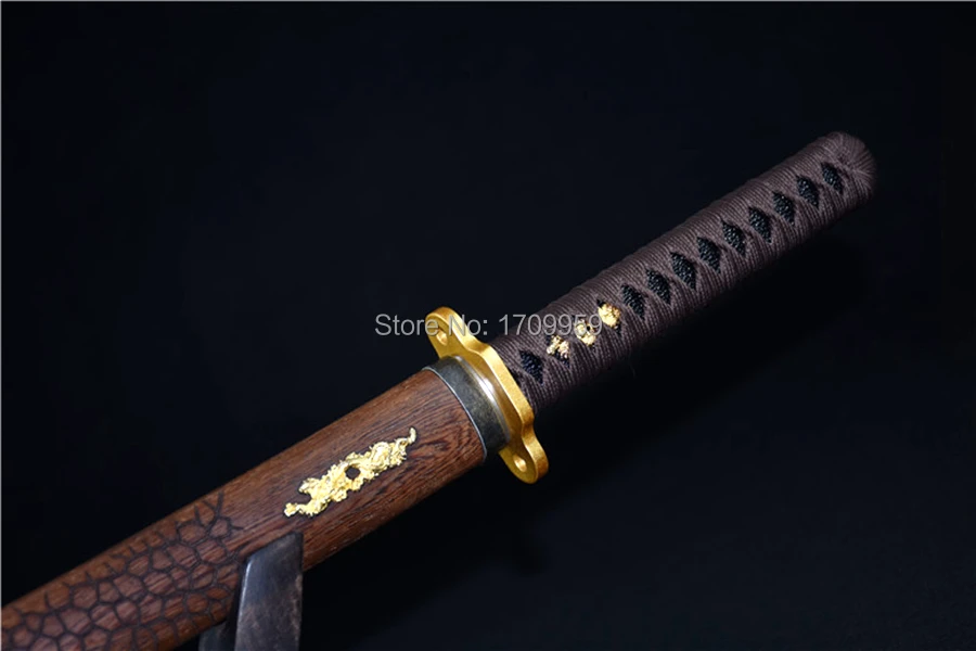 Hand-Forging High Carbon Steel Sharp Japanese Wakizashi Sword Samurai Katana Pear Wood Saya Home Decoration Real Knife Swords