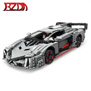 

BZDA City Technic Car Building Blocks Racing Lamborghini McLaren P1 Ford Mustang Hypercarv Bricks Toys Boys Birthday Gift