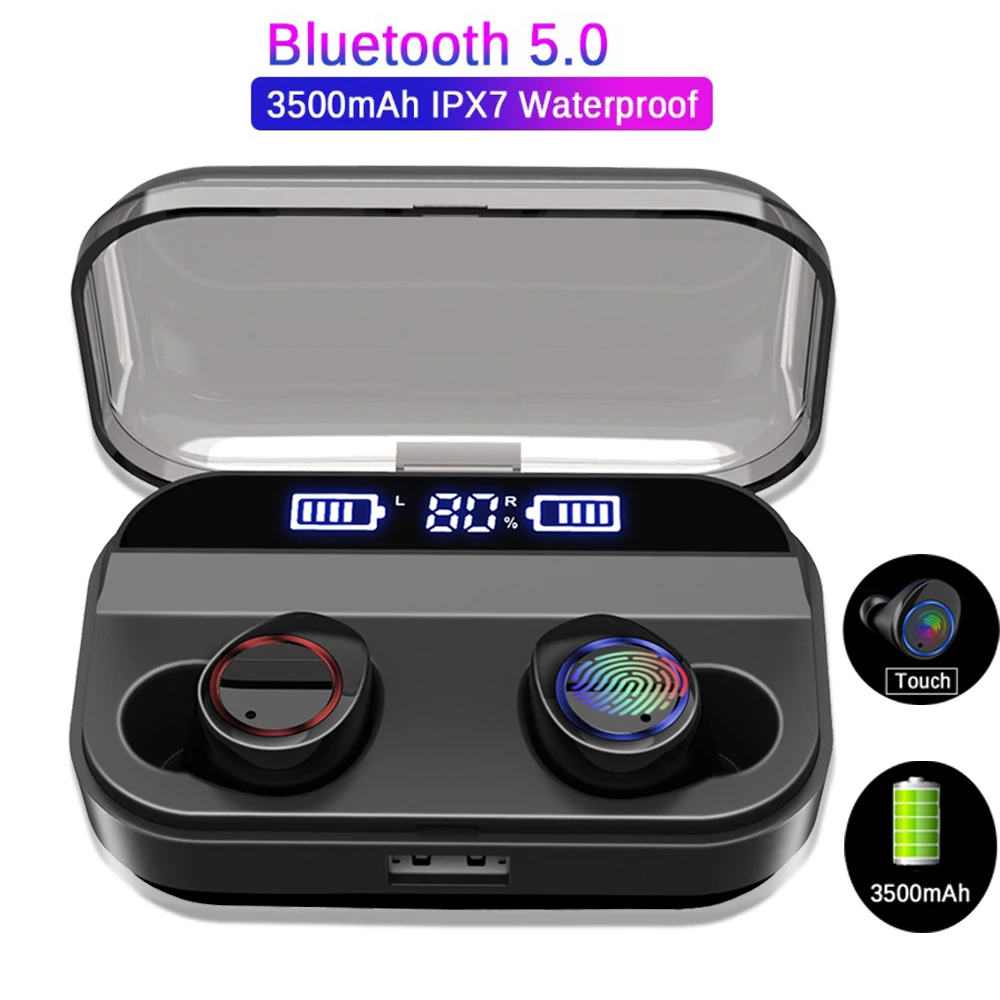 Беспроводные наушники Bluetooth 4000 TWS со светодиодным дисплесветодиодный гарнитура с