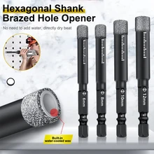 

6/8/10/12mm Hex Handle Vacuum Brazed Diamond Dry Drill Bits Hole Saw Cutter For Granite Marble Ceramic Tile Glass