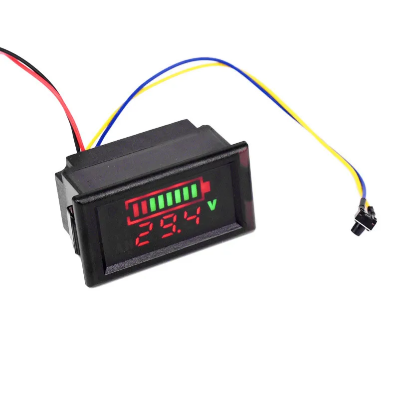 Waterproof Electric Vehicle Battery Voltage Meter Head LED Panel Power Thermometer | Инструменты