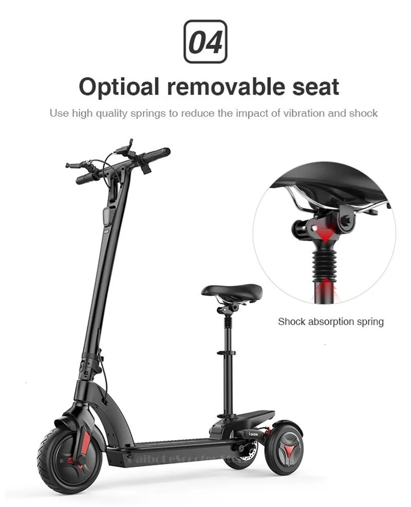 Three Wheel Foldable Electric Scooter 48V 350W E Scooter Stand Up Adult Kick Scooter With Seat                                   (11)