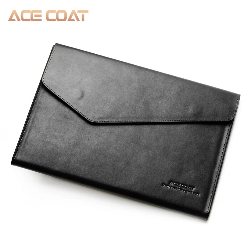 Чехол ACECOAT с разрезом для ноутбука, чехол для MacBook Air/Pro retina, 13,3 дюймов, для macbook pro 13, чехол, Офисные Сумки для мужчин - Цвет: Black