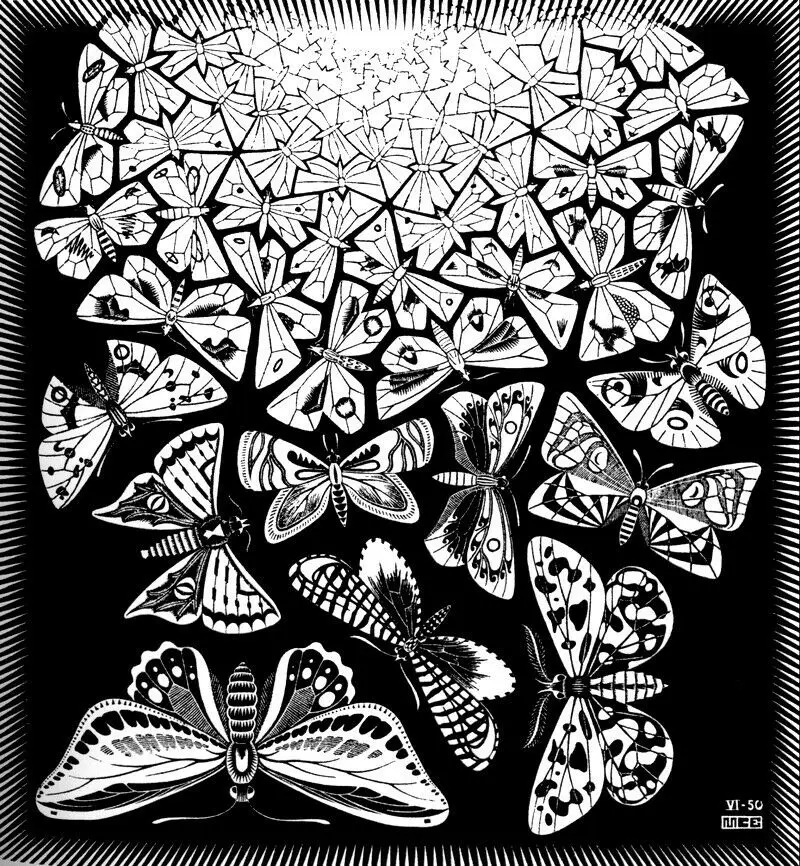 M.C. Escher Farfalle Art Print Poster Dipinti Ad Olio Su Tela Per La Decorazione Domestica Wall Art