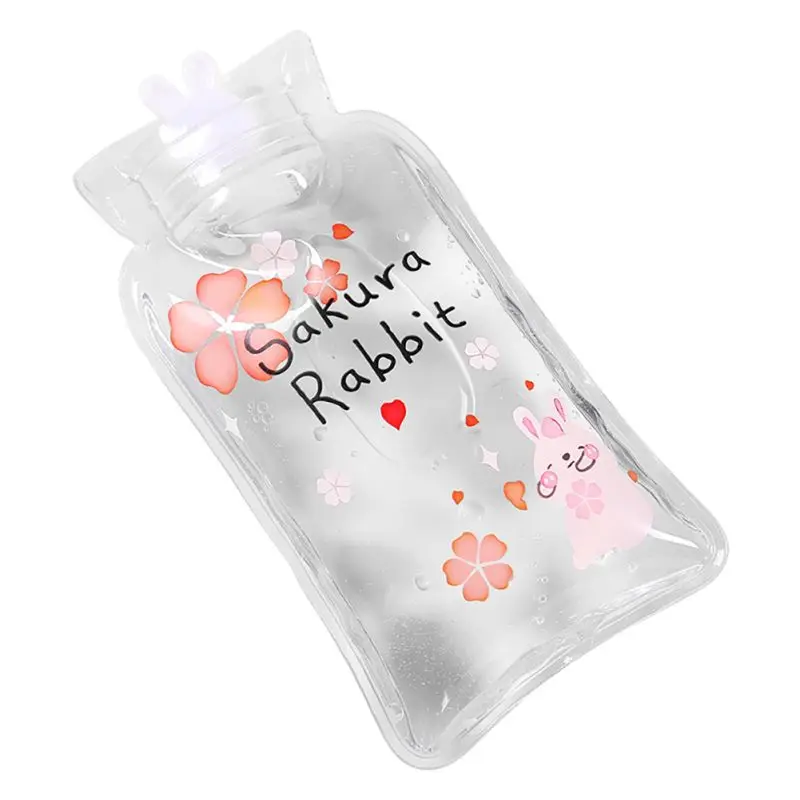 Милые, прозрачные грелка мультфильм мини-грелка ручной бутылки горячей воды маленький портативный ручной подогреватель воды инъекции сумка для хранения - Цвет: 2