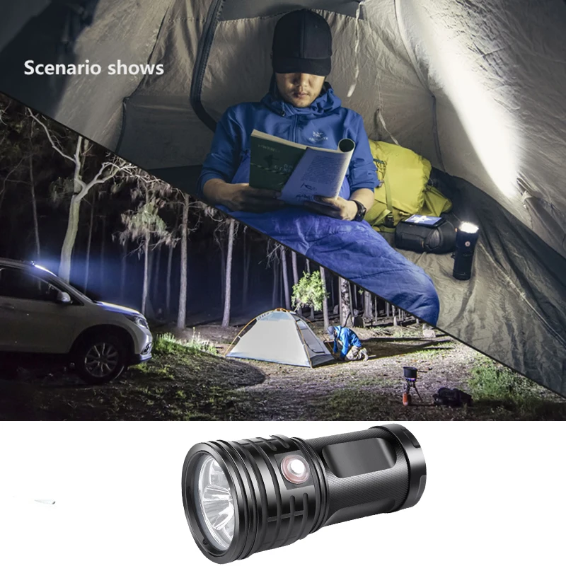 Фонарик Cree xhp70* 3, 4*18650 18650 аккумулятор светодиодный аккумуляторный кемпинг туризм охота отпугиватель собак yupard фонарь для подводной охоты