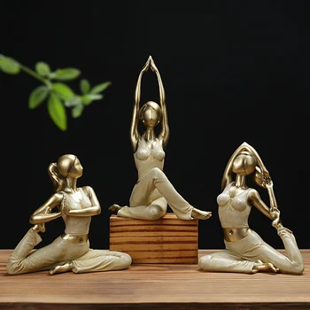 

Home Decoration Kawaii Yoga Figurine Girl's Dream Modern Resin Home Sculpture Dolls Resin Yoga Beauty Girls Wedding Crafts Gift