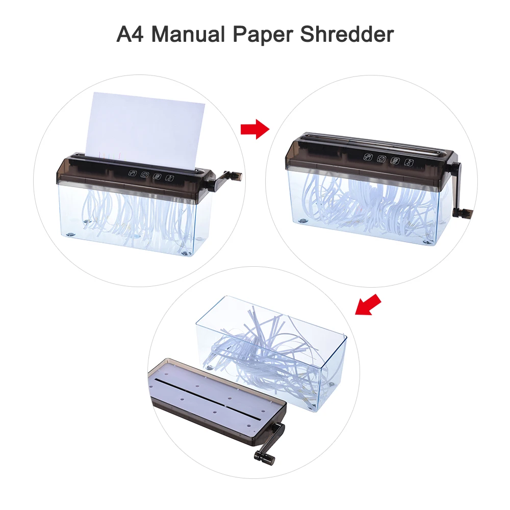 

A4 9" Manual Hand Paper Shredder Document File Handmade Straight Cutting Machine Tool for School Office Home Use