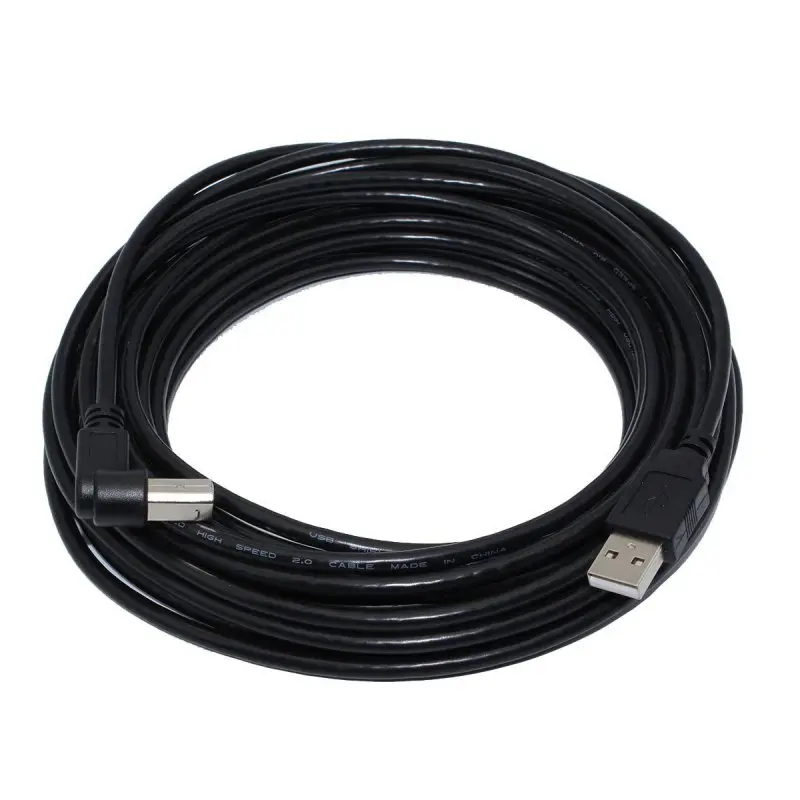 Профессиональный 8 м прямоугольный Кабель для принтера 25FT USB2.0 A штекер под прямым углом USB B Мужской A/B M/M принтер кабель для сканера