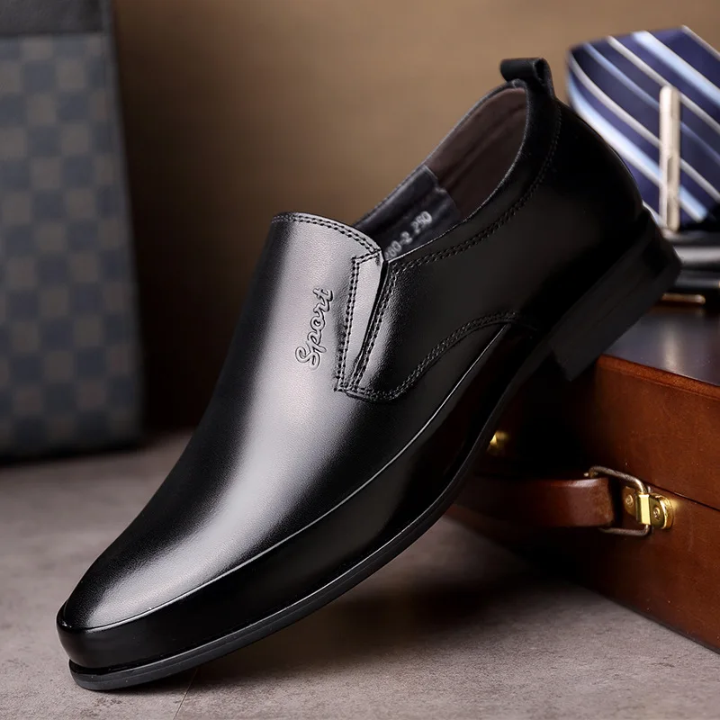

2020 Spring New Style MEN'S Leather Shoes Business Men's Formal Wear Pointed Shoes Men's Full-grain Leather Casual MEN'S Leather