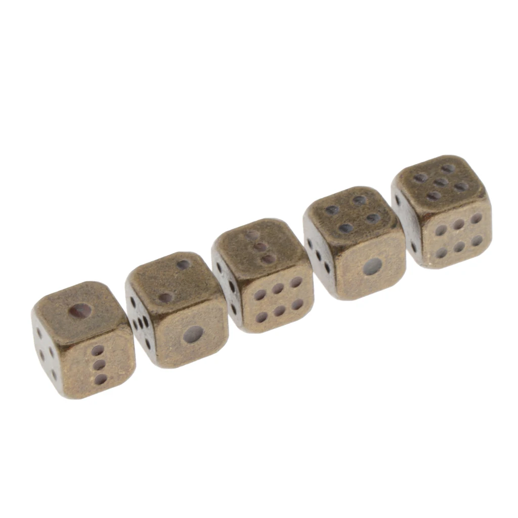 5Pcs 12mm Six Sided Dice D6 Zinc Alloy Multi Sided Dices Roleplaying DND RPG MTG Table Board Game Supplies Mahjong Accessories