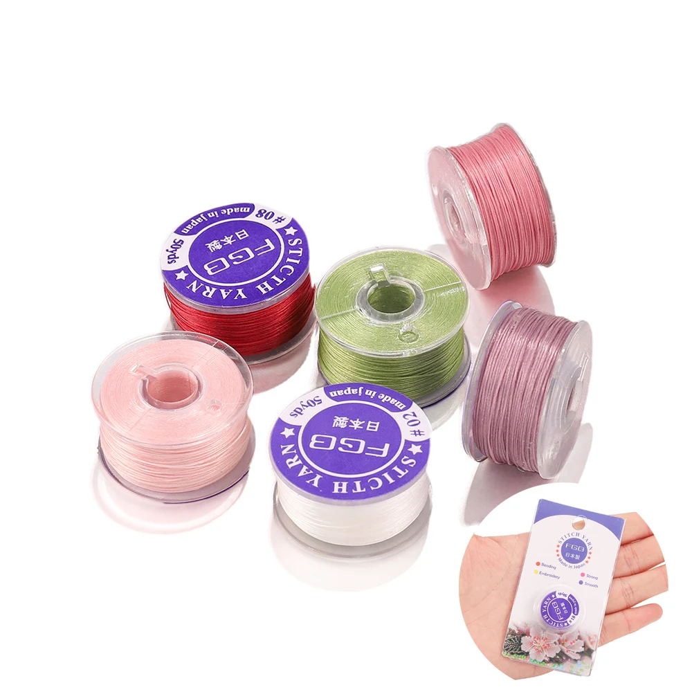 Hilos de abalorios no elásticos con revestimiento especial, hilo de cuentas de semillas para pulseras DIY, suministros de joyería, 50 yardas/rollo