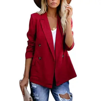 

Fashion Blazer Women Basic Notched Collar Solid Blazers Chic TOPING Office Ladies Blazer Mujer Single Button Suit Jackets пиджак