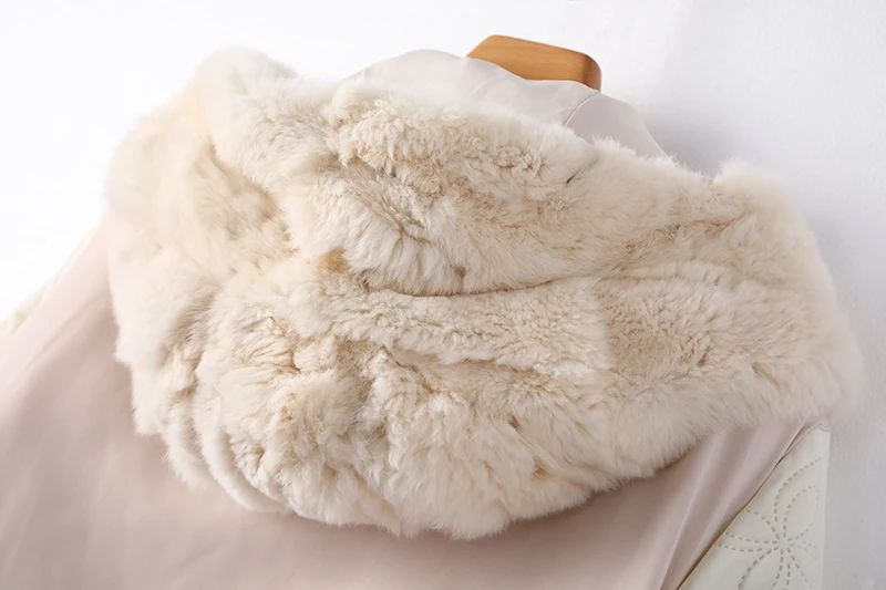 Съемная подкладка из натурального кроличьего меха, два предмета, толстое теплое пуховое пальто, зимнее женское пальто большого размера с натуральным мехом, теплое пуховое пальто с капюшоном, s F876