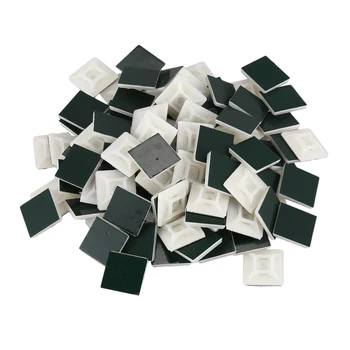 

100x 1 Pack Sort Adhesive Cable Wire Lead Tie Square Mounts Clips Wall Holder, 19X19mm[White]