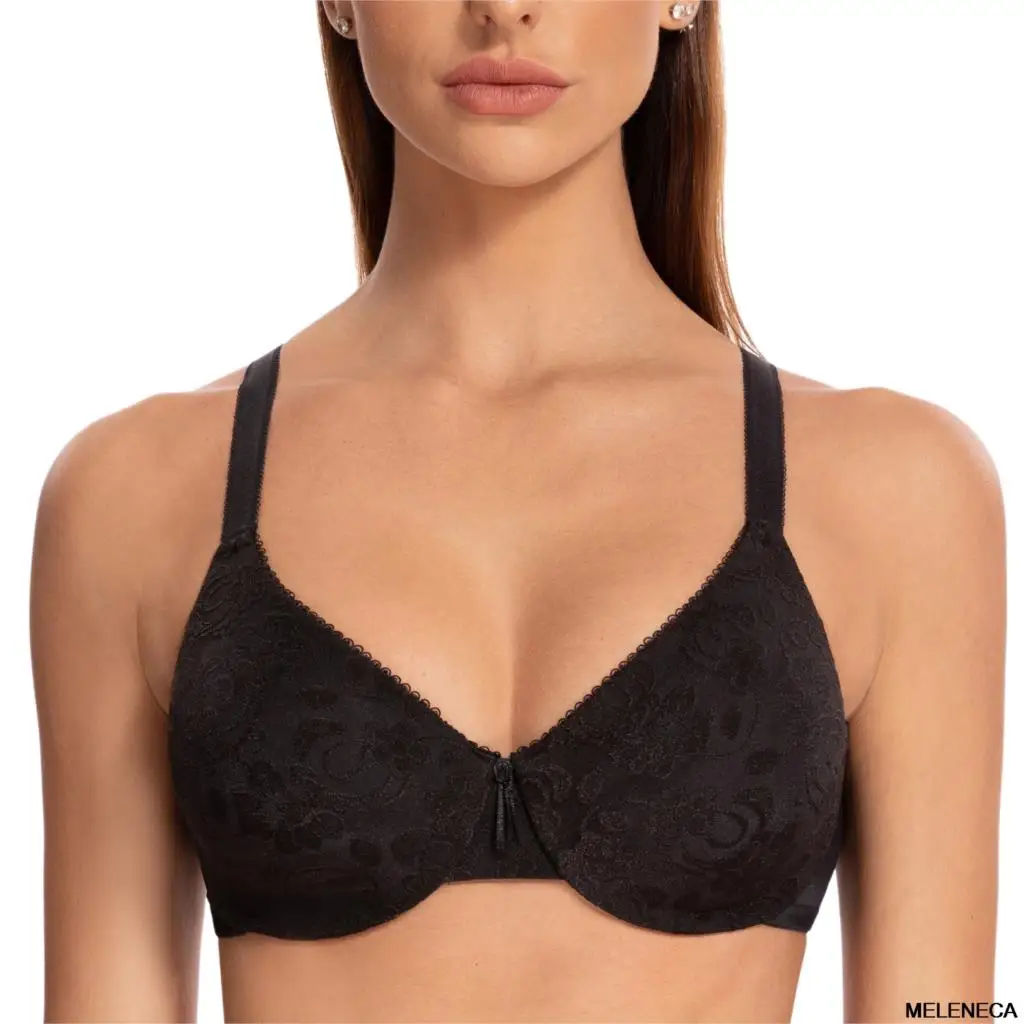 MELENECA Strapless Bra Minimizer with Underwire for Women Black 40G