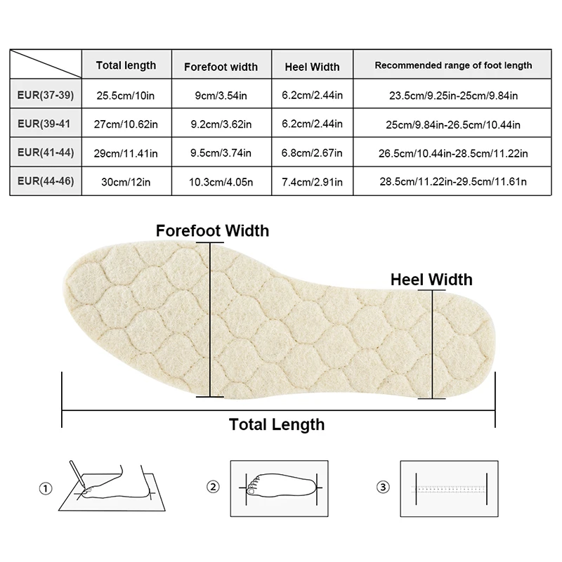 Elino теплые шерстяные фетровые стельки из овчины зимние стельки для утепления для снежных Сапог теплая шерсть алюминиевые колодки для обуви толстые ноги подушки