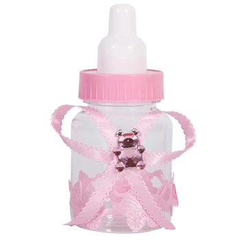 

50Pcs Girl Boy Baby Shower Decorations Chocolate Candy Bottle Baptism Favors Christmas Halloween Party Gifts Box Plastic Case Pi