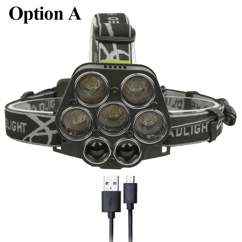 Option A Litwod z40 мощный 30000LM 5* T6 фонарь, головной светильник, светодиодный налобный фонарь для охоты, рыбалки, налобный фонарь, перезаряжаемый фонарик, светильник - Испускаемый цвет: Option A