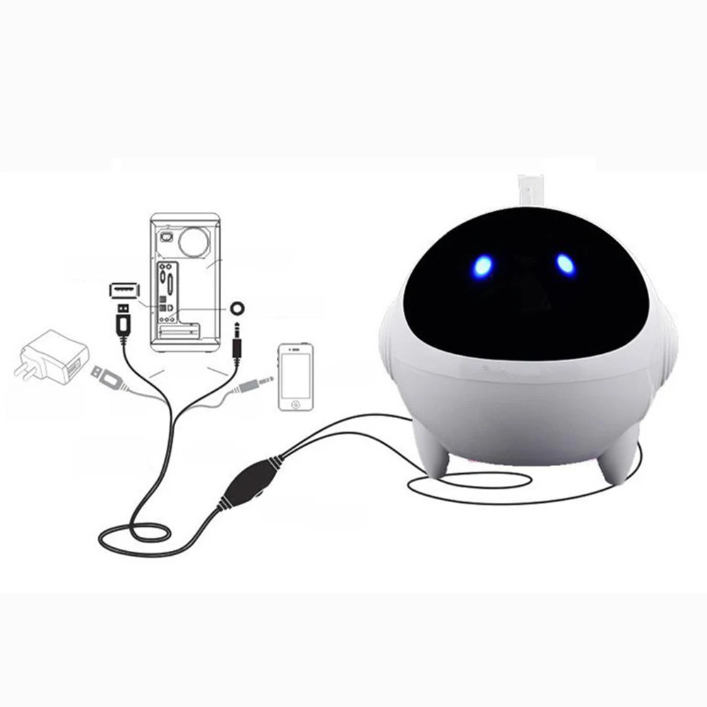 Мини компьютер аудио ноутбук динамик космический Робот Дизайн USB 2,0 мультяшный сабвуфер маленький звук домашний уличный ноутбук динамик