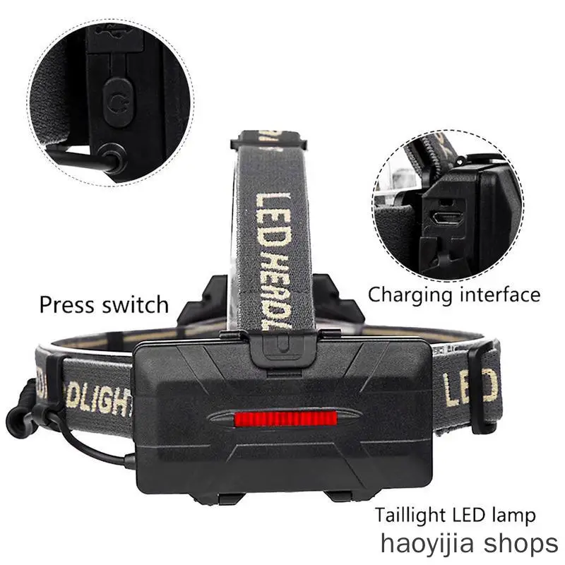 

New USB Rechargeable Waterproof Zoom Headlight Ultra High Brightness 90000 Lumens 2 * T6 + 5 * XPE + 1 * COB LED Headlights