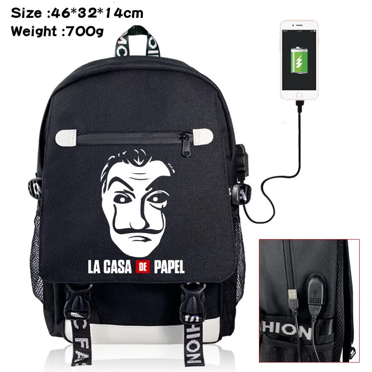 9 La Casa De Papel Backpack Men Women Shoulder Bag Travel Shoulder Bag Casual Laptop Bags Paper House School Backpack Bagpack - Цвет: 9