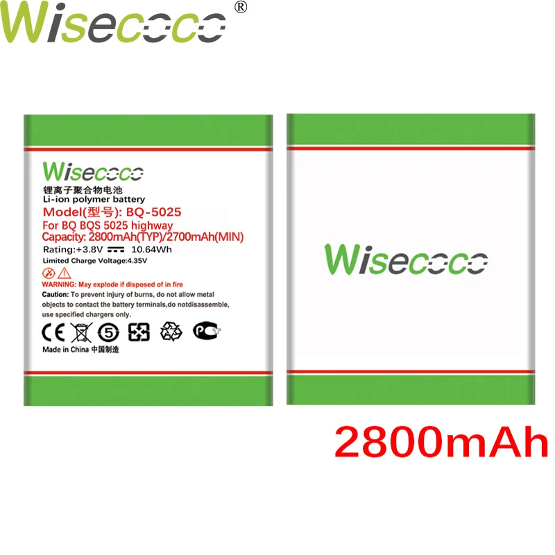 Аккумулятор Wisecoco BQS5025 для BQ BQs 2800 5025 мАч | Компьютеры и офис