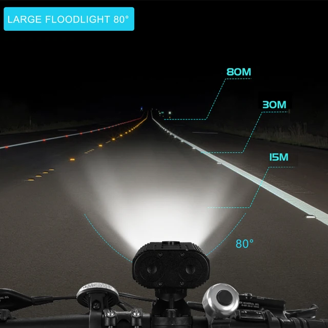 ROCKBROS Bike Light 800LM Hoisting Headlight Wire Control Aluminum