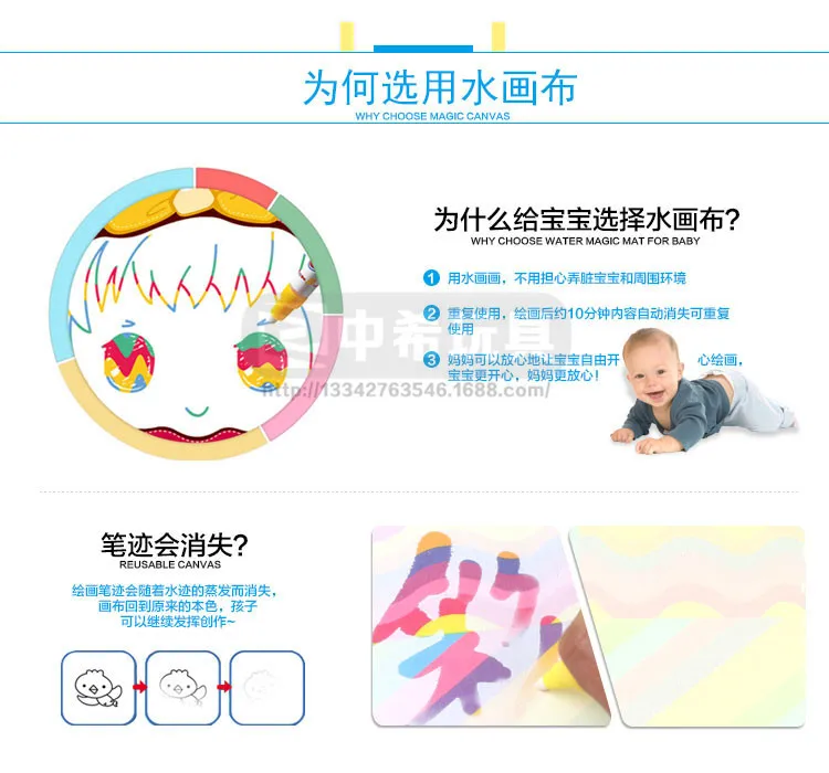 Animal Ball Pen Water Canvas Magic Water Painted Canvas Children Early Education Doing Homework Blanket AliExpress Hot Selling