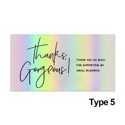 Elegant Thank You Cards - 50 - Pack of 5x9cm Greeting Postcards for Online Retail and Orders (Type 5)