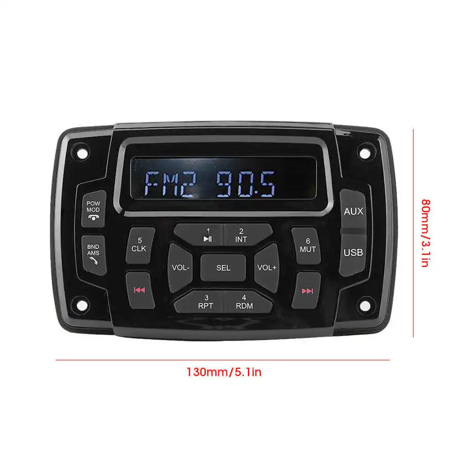 Waterproof Boat Marine Stereo Radio Audio Sound System boat radio player marine multimedia player FM AM Auto Receiver Car MP3 Player For RV ATV Truck Motorcycle