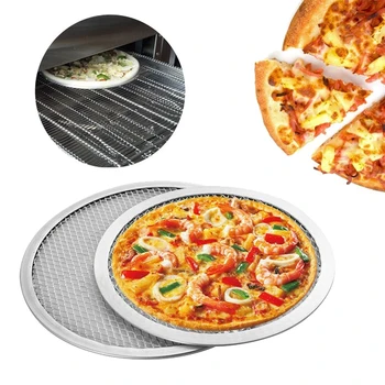 

5 Pack Pizza Stones Round Flat Mesh Sn Baking Tray Net Non-Stick Pizza Pan Bakeware for Home Restaurant Kitchen