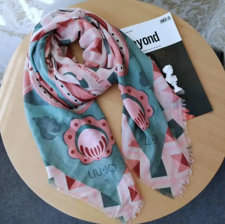 Wloski moda marka liu. Jo szaliki damskie, lato moda szaliki wysokiej jakoszci - Цвет: Синий